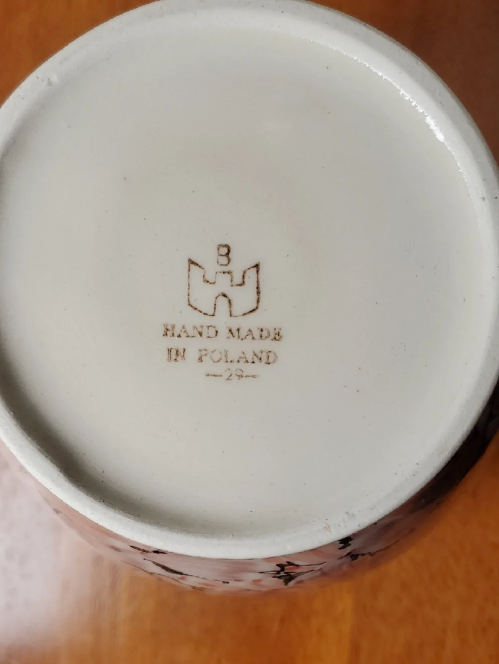 Vintage Boleslawiec Floral Vase Commemorative Of Partnership
